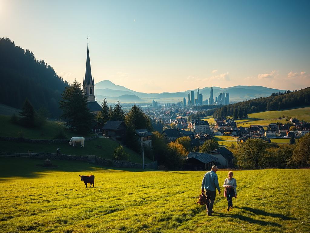 Landleben vs Stadtleben Süddeutschland